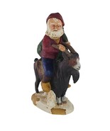 Briercroft Christmas Figurine Santa on Goat Handcrafted Bavarian Wax Farlow - $74.99