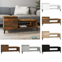 Modern Wooden Living Room Coffee Table With Open Storage Shelf And Cupboard Wood - £54.35 GBP+