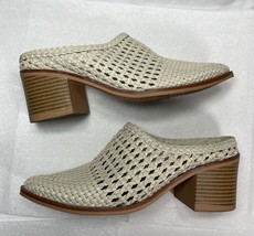 Womens Time And True Cream Woven Mules Size 6 1/2 M Sandal - $17.82