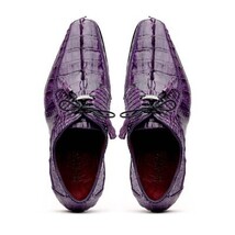 Cancun Genuine Caiman Crocodile Dress Derby's Shoes Purple image 5
