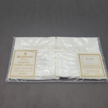 Vintage Waterford White Linens Cocktail Napkins Set of 4 White 8&quot; Square - $18.69