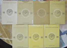 RUSSIA 7 MINT COIN SETS 1974 - 1991 VERY RARE @@@ LOOK IN SIDE @@@ - £447.07 GBP