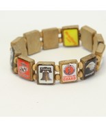 Wrist Story American Pride Wooden Style Stretch Tile Charm Bracelet Army... - €8,43 EUR