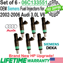 NEW OEM Siemens x6 HP Upgrade Fuel Injectors for 2002-2006 Audi A4 &amp; A6 3.0L V6 - $282.14