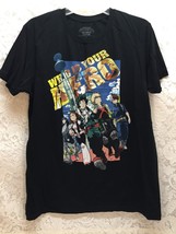 My Hero Academia Two Heroes Men&#39;s Graphic T-shirt Size L Black Japanese ... - £13.16 GBP