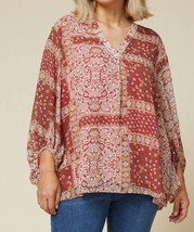 Entro paisley print blouse - plus in Marsala Wine - £25.55 GBP