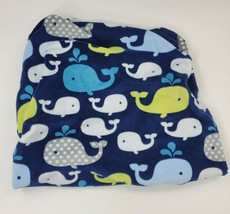 Circo Baby Bassinet Fitted Sheet  16” X 31” X 7&quot;  Fleece Whales Blue Tar... - $12.99