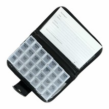 7 Day Tablet Medicine Leather Wallet Holder Pill Box Dispenser Organiser Travel - £8.39 GBP