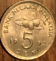 1992 Malaysia 5 Sen Coin - £1.03 GBP