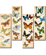 4 Pack Vintage Butterfly Art Sign Rustic Wooden Hanging Wall Decors Papi... - $242.14 MXN