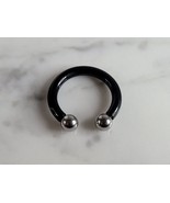 New Surgical Steel Black Horseshoe Nipple Ear Tongue Piercing Bar  E2734 - £19.39 GBP