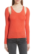 Helmut Lang Womens Tank Top Tank With Sleeves Solid Red Size Xs I01RW501 - £145.88 GBP