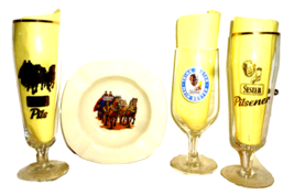 3 Sester Cologne Mein Bester Pils Pilsener German Beer Glasses &amp; Ashtray - £24.05 GBP