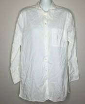 Style &amp; Co. Womens Solid White Button Down Striped Front Chest Pocket Medium - £20.07 GBP