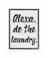 The  Home Decor Collection Alexa Do the Laundry Black and White Brush Ty... - €47,35 EUR