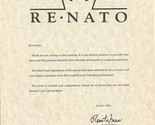 Renato Menu Portofino Beach Hotel Newport Beach California 1990&#39;s Renato... - £22.16 GBP