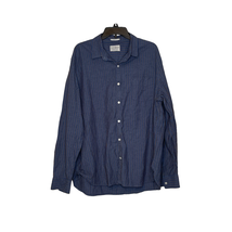 Lucky Brand Mens Shirt Size XXL Blue W/Brown Stripes Sunday Stretch Clas... - $27.71