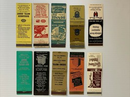 10 Vintage Front Strike Matchbook Covers Dixie-Sherman &amp; Driftwood Hotels Gmg - $29.70