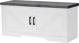 The Item Is A 2-Tier Storage Bench With Padded Seat Cushions, A Shoe Bench With - $129.93