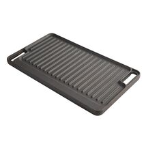 Deluxe Cast Iron Reversible Grill Griddle Plate, Black, 16 X 9 Inch - $34.39