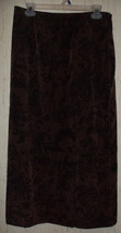 Nwt Womens Liz Baker Mahogany Brown &amp; Black Paisley Print Long Skirt Size 14P - £17.43 GBP