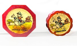 Donald Duck Vintage Pair of Bakelite / Catalin Pencil Sharpeners (Circa ... - $46.59