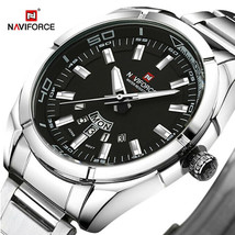 NAVIFORCE 44mm Black Dial Military Made in Japan Quartz Movement Army Watch - £25.57 GBP+