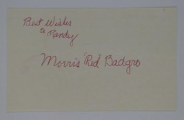 Morris Red Badgro Signed 3x5 Index Card New York Giants HOF Personalized - £3.94 GBP