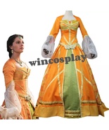 Jasmine Orange Princess Aladdin Full Movie Cosplay Costume Yellow Adults - £145.88 GBP