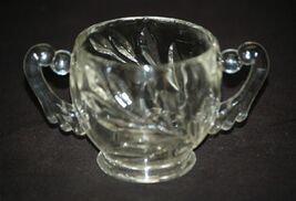 Willow Clear Indiana Glass Open Sugar Bowl Leaf Design Pressed Clear Vin... - $12.86