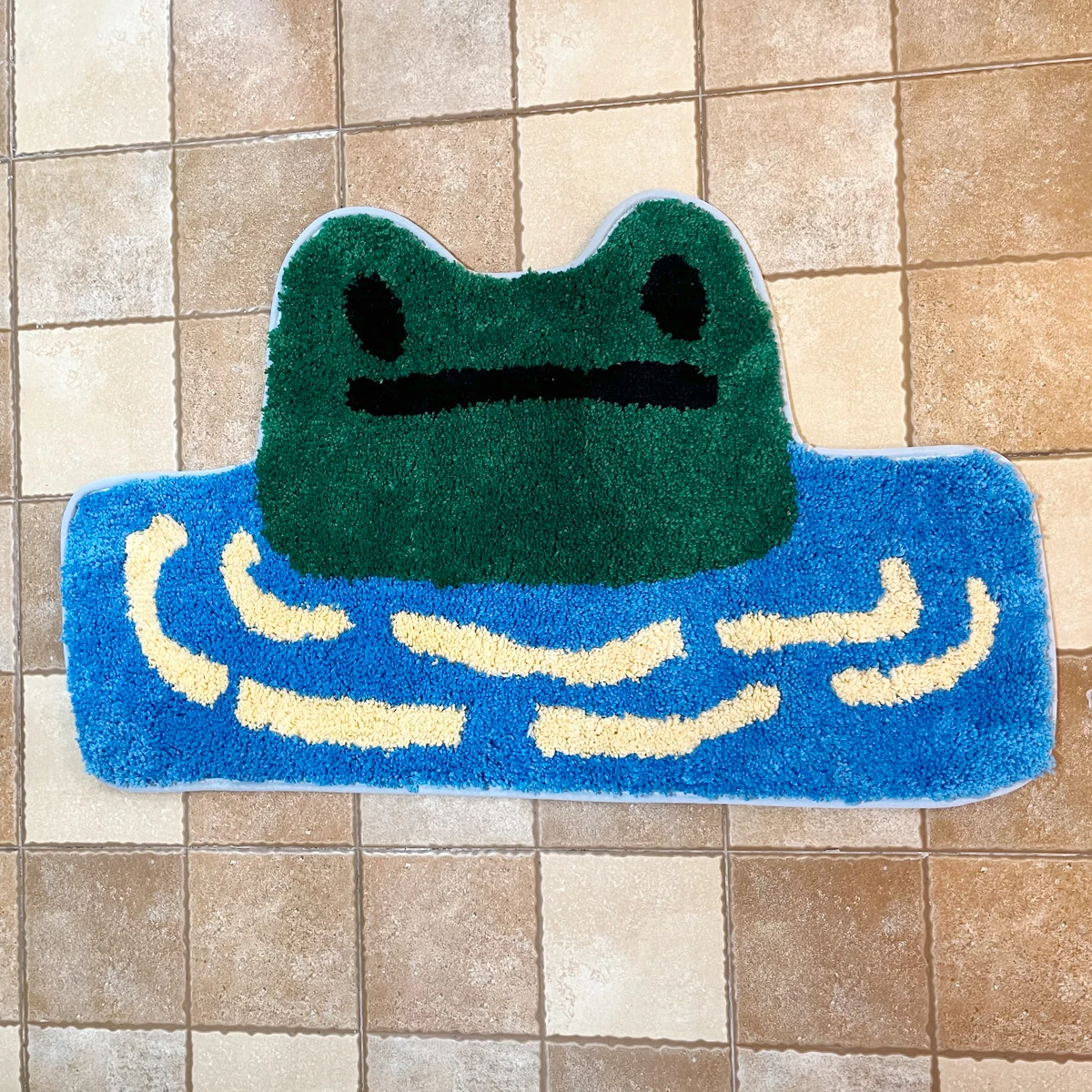 Frog Tufted Rug Funny Thickened Non Slip Foot Mat Hallway Porch Area Rug for Hom - £24.68 GBP