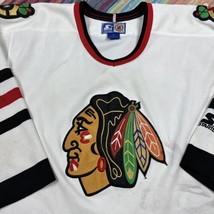 Vintage 90s Chicago Blackhawks Starter Jersey Size Large White Hockey Nhl - £27.25 GBP