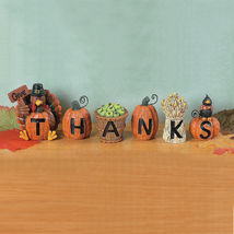 &quot;Give Thanks&quot; Thanksgiving Blocks, Home Decor, 6 Pieces, Fall Decorations - £36.77 GBP