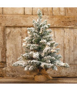 18" Snow Covered Tree with Lights - £48.00 GBP
