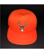 Vintage Blaze Safety Orange Buck Hunter Foam Snap Back Trucker Hat Cap USA Made - $69.95