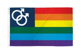 Double Mars Rainbow Flag Gay Pride Lesbian LGBT 3x5 Polyester - £10.22 GBP
