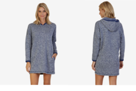 Nautica Womens Hooded Sweater Knit Nightgown fleece lined Blue Size XS - £26.97 GBP