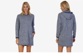 Nautica Womens Hooded Sweater Knit Nightgown fleece lined Blue Size XS - $33.66