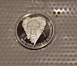 GERMANY 10 MARK PROOF SILVER COIN 1988 D SCHOPENHAUER MINT SEALED - £25.37 GBP