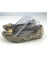 Cole Haan Shoes Womens Size 10 B TALI Bow Ballet Snake Print Leather Bei... - $22.35