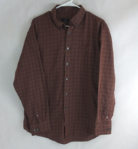 Van Heusen Men&#39;s Brown Casual Dress Shirt Size Large - $14.84