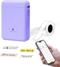 Vozy Mini Printer Sticker Maker Label Maker Machine Tape Included, Purple - $39.99