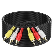 Audio Video Rca Cable, 25Ft 3Rca To 3Rca Composite Av Cable Compatible With Set- - £17.47 GBP