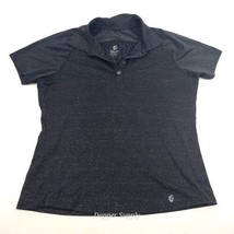 GG Blue Luxe Sport Short Sleeve Golf Shirt Womens Black Metallic  - £14.80 GBP