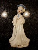 Vintage 1950&#39;s Bisque Boy in Graduation Gown with Diploma K&#39;s Collection 8 Inch - £15.17 GBP