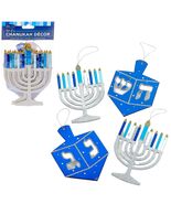 Rite Lite Hanukkah Hanging Decorations Set of 4 - Menorah &amp; Dreidels wit... - $7.91