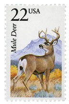 1987 22c Mule Deer, North American Wildlife Scott 2294 Mint F/VF NH - $1.89