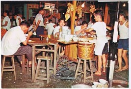 Singapore Postcard Street Stall Scene Bugis St Beef Soup  - £2.73 GBP