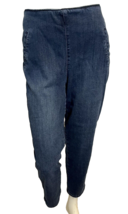 Chico&#39;s Flat Front Pull On Dark Wash Jeans Size 10 - £18.34 GBP