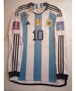 Lionel Messi Argentina World Cup 3 Star Stadium Home Long Sleeve Soccer ... - $90.00